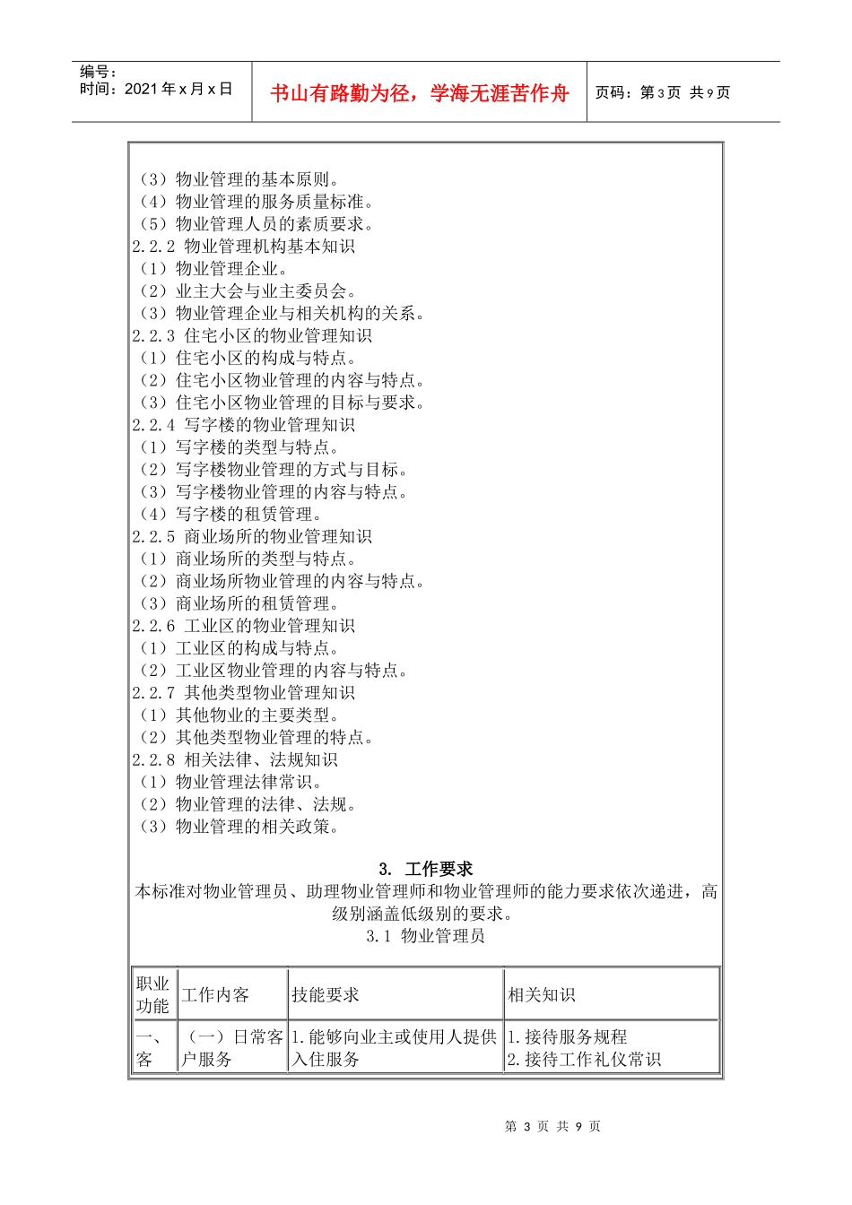 物业管理员国家职业标准_第3页