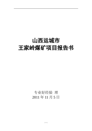 王家岭煤矿项目报告书