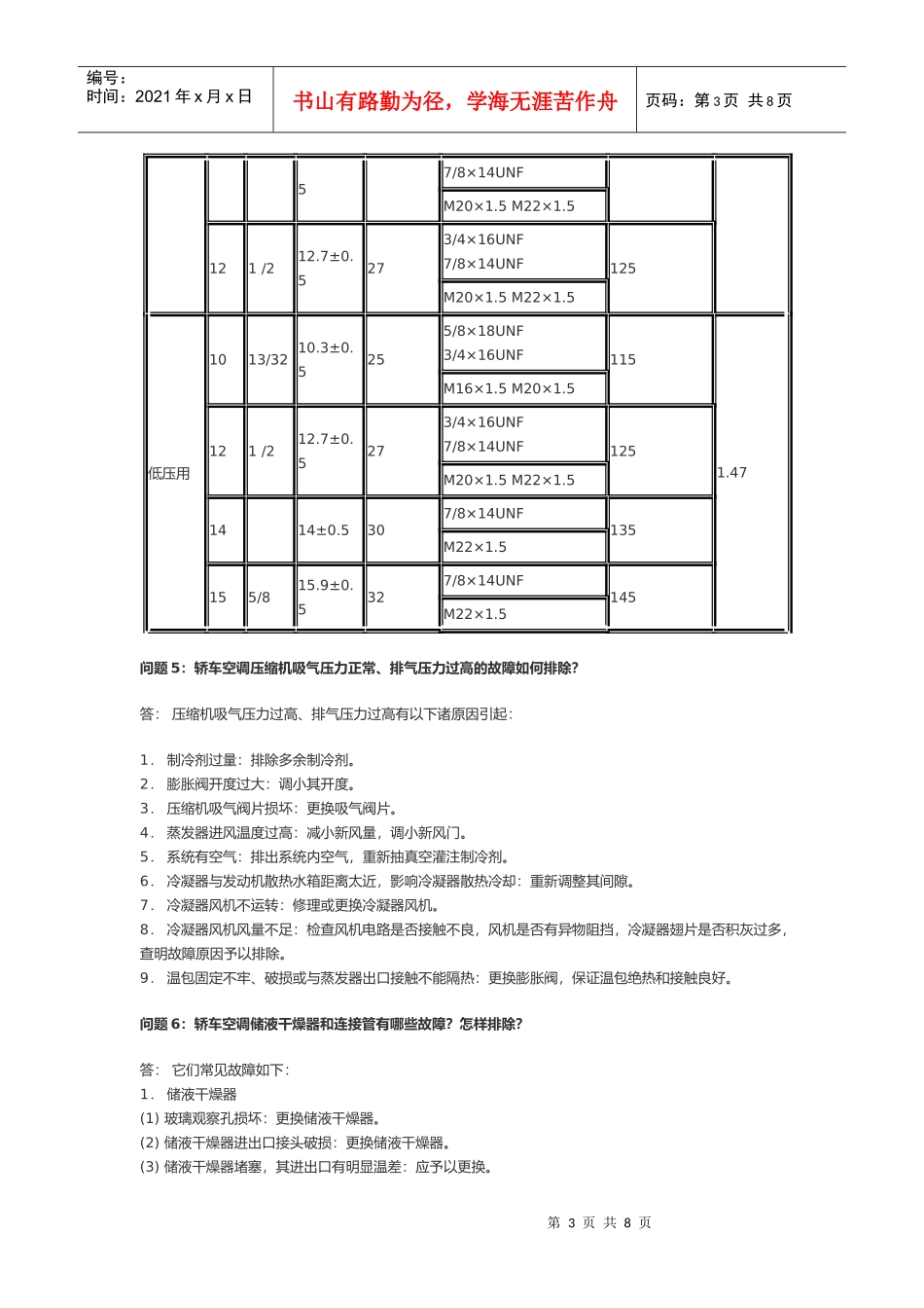 汽车空调维修相关问题_第3页