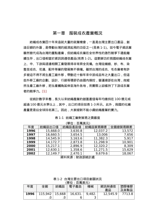 服装成衣产业概况