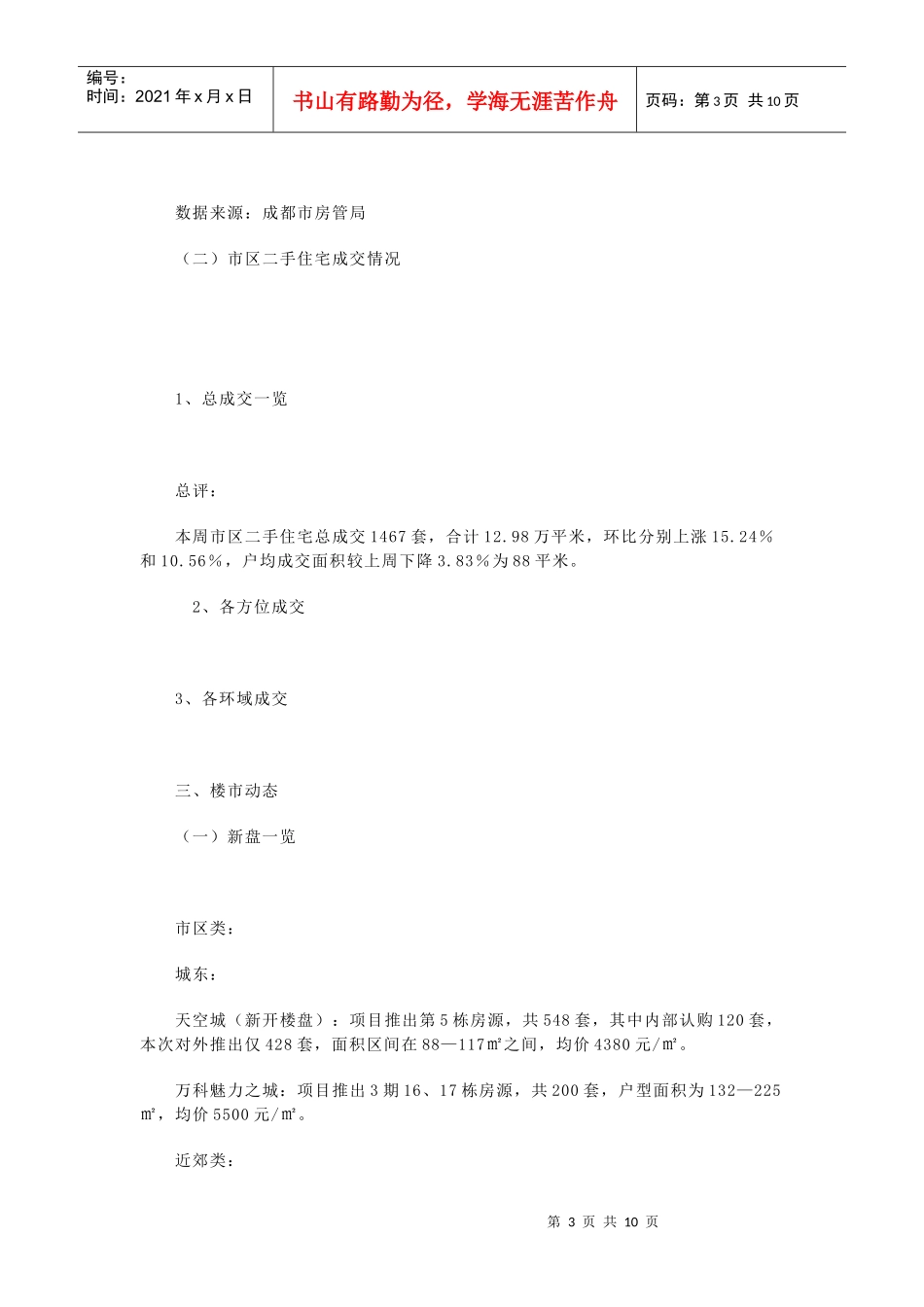 某地产的市场周报_第3页