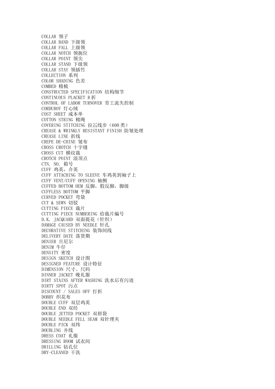 服装常用英语词汇（DOC 109页）_第3页