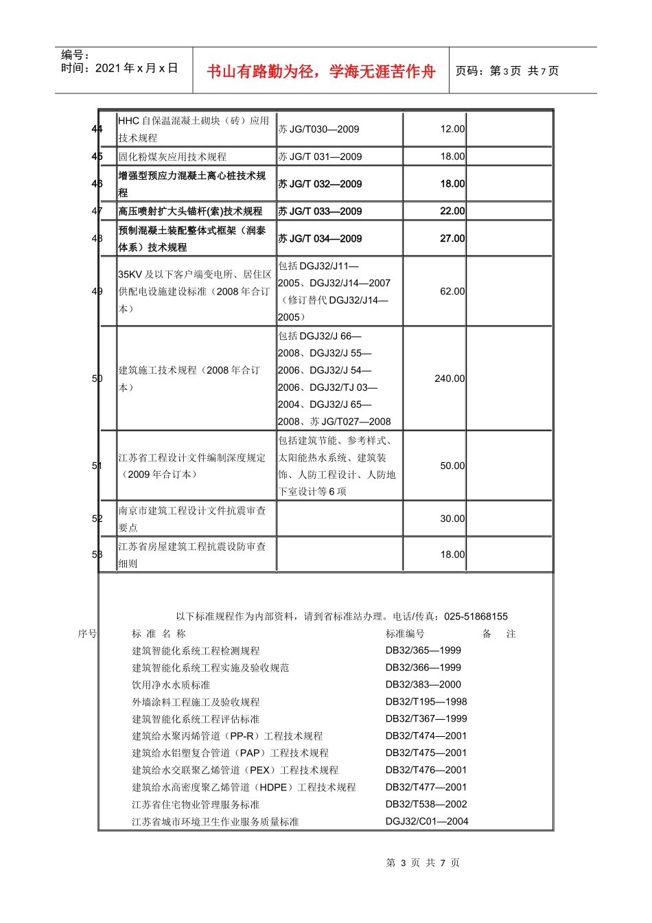 江苏省工程建设标准规程目录XXXX年_第3页