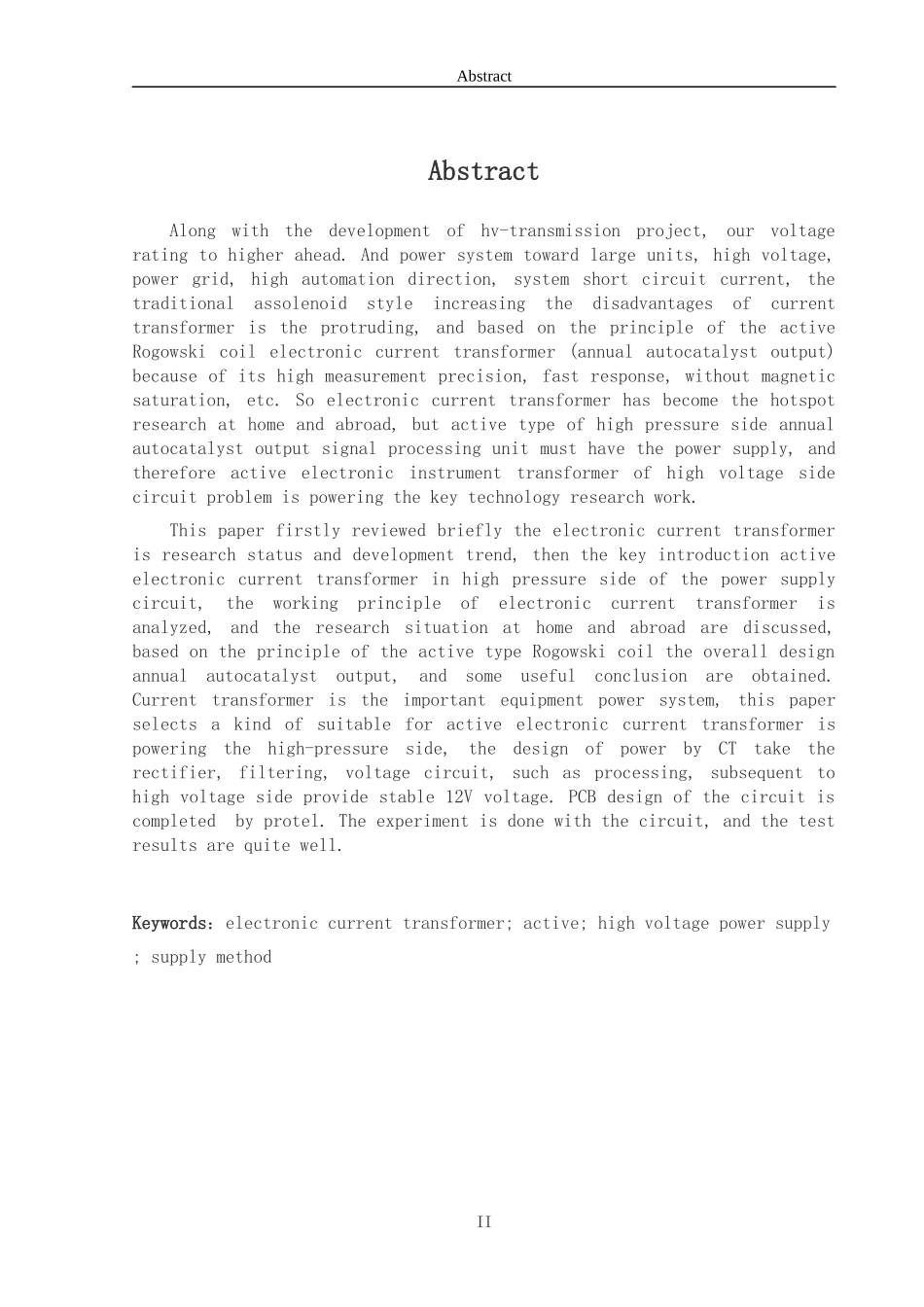 有源式电子电流互感器高压侧供能电路的设计研究毕业设_第2页