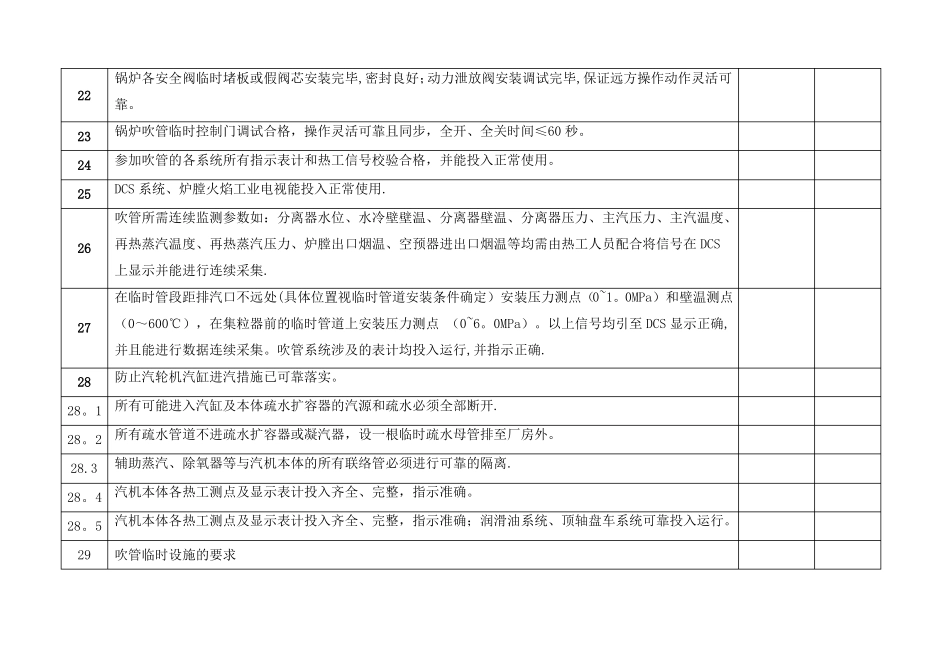 蒸汽吹管调试前的条件检查表_第3页
