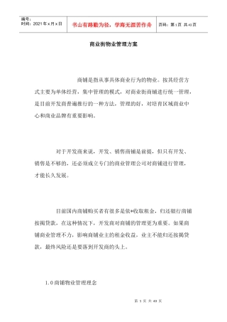 某商业街物业管理方案