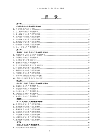 煤矿岗位责任制考核标准汇编