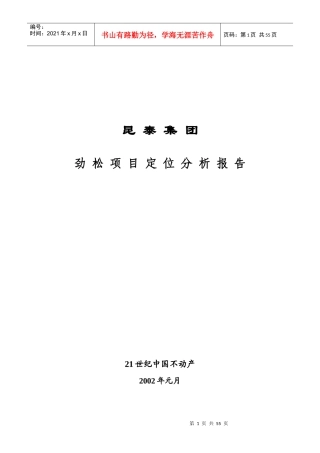 某房地产公司项目定位分析报告