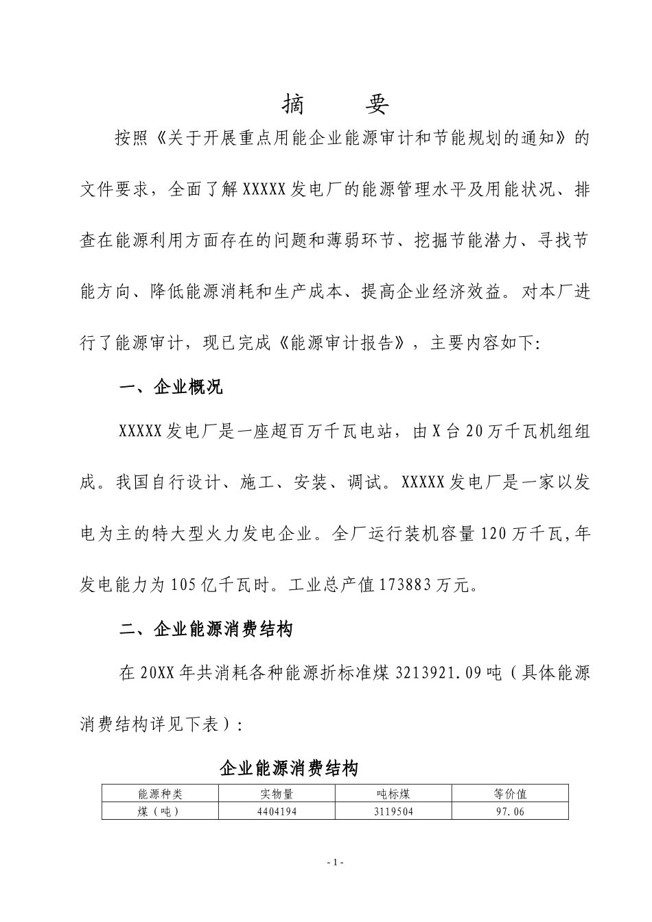 某发电厂能源审计报告案例_第2页