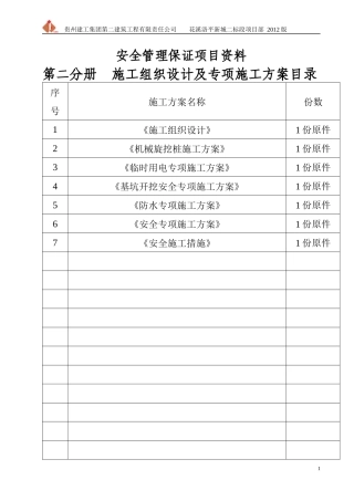 某安置工程施工组织设计及专项方案