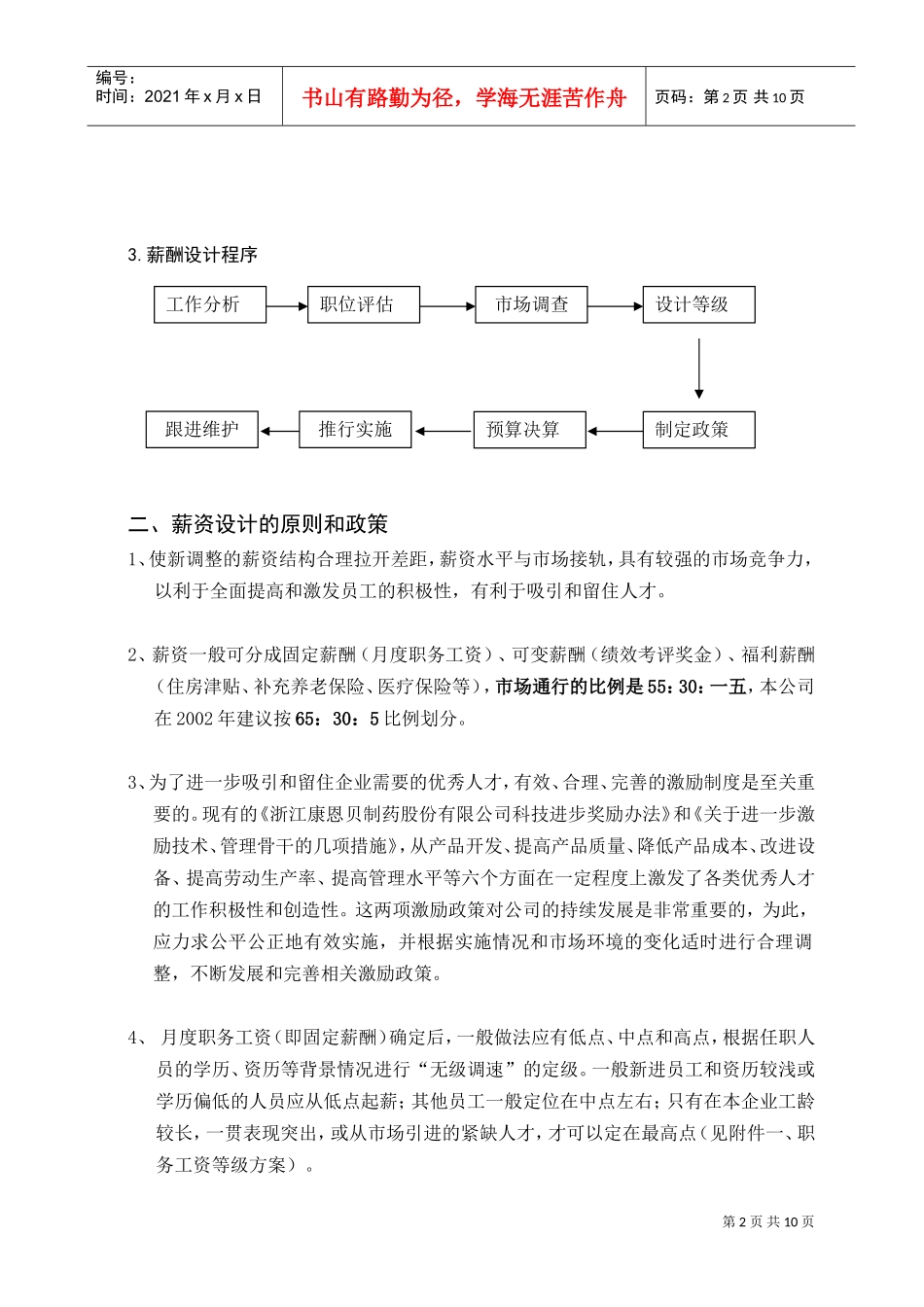 某某药业公司薪酬改革法案_第2页