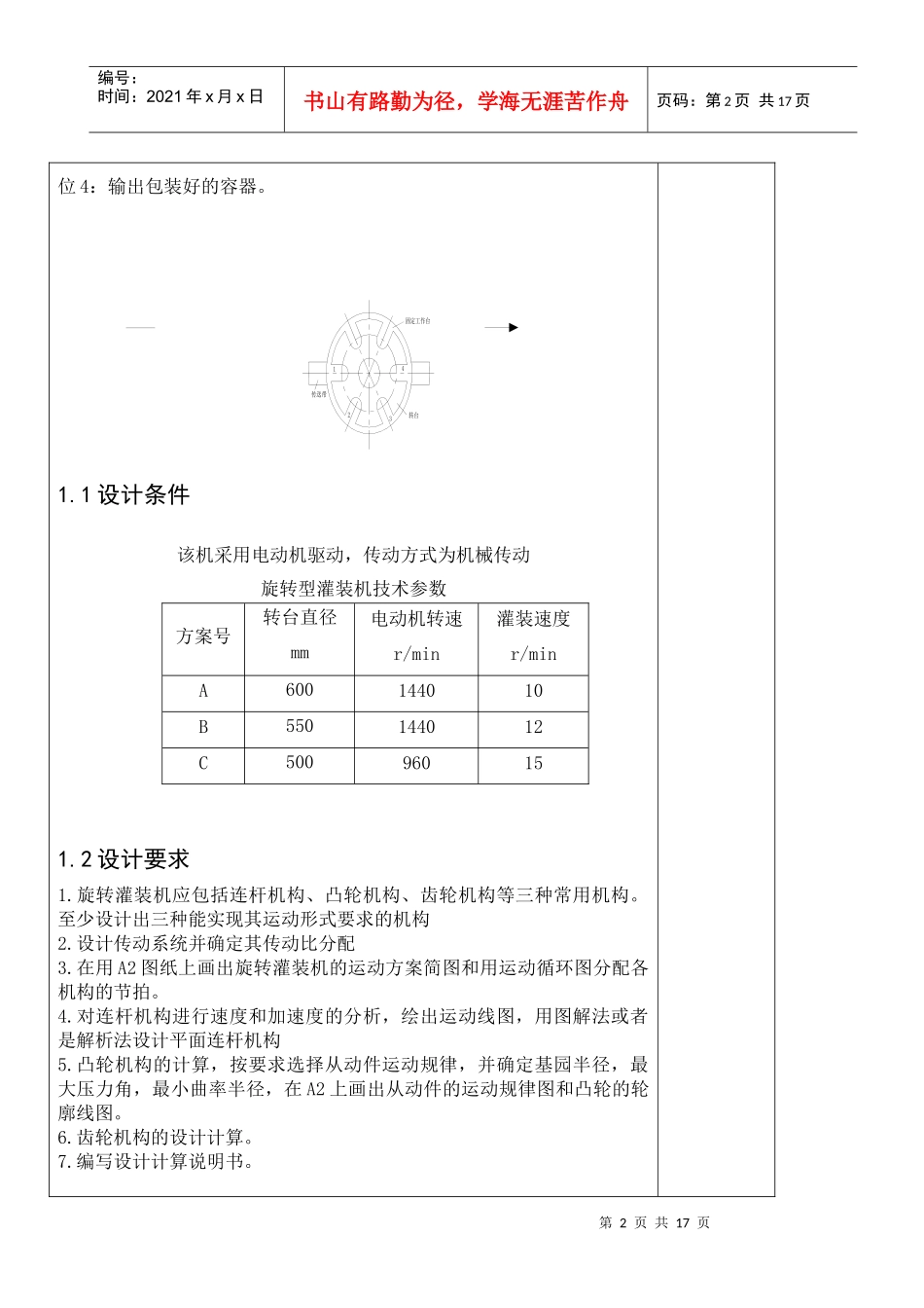 机械原理课设VS旋转型灌装机_第2页