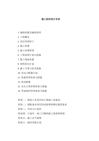 现代农业水利措施工程施工组织设计方案