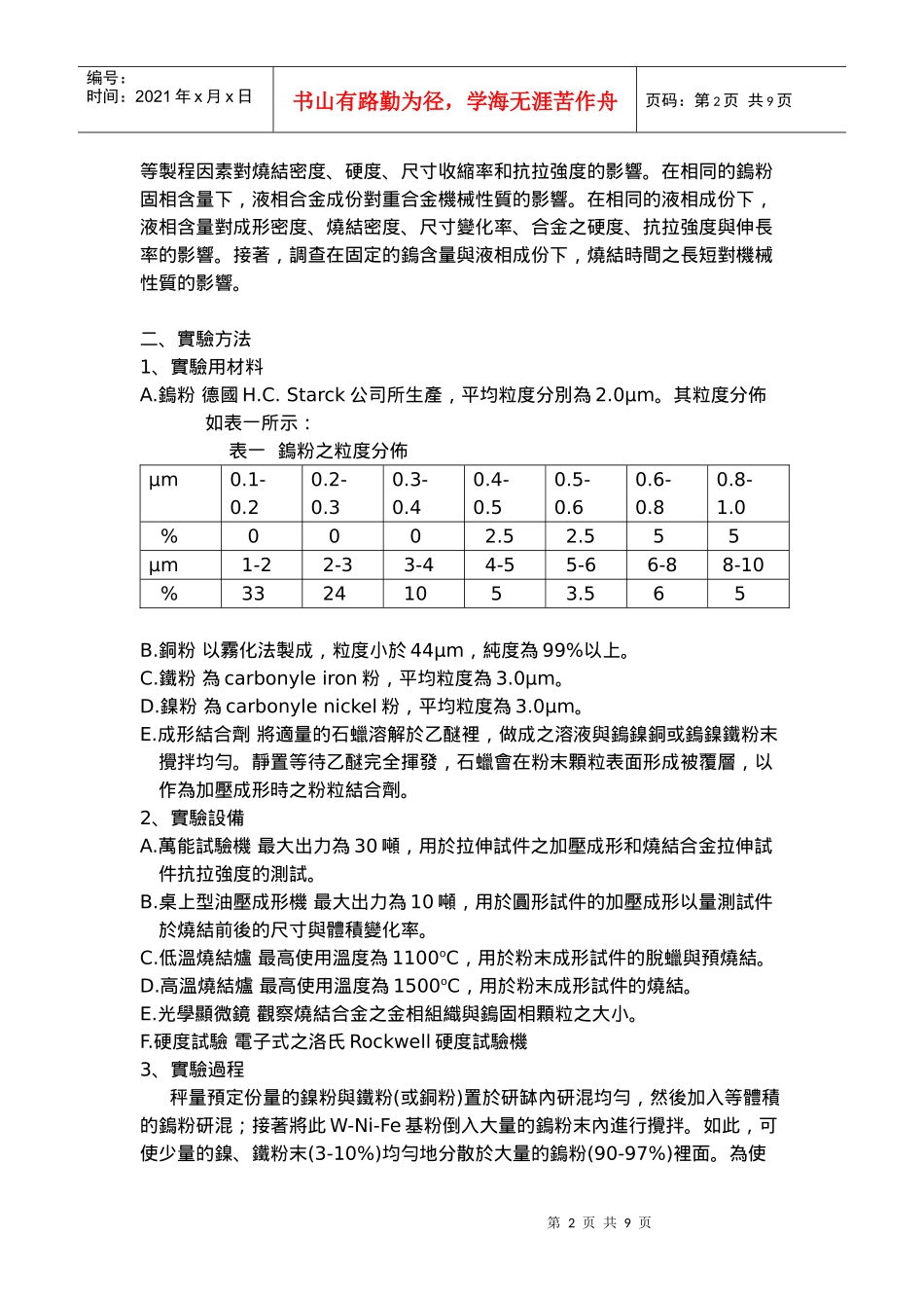 材料与制程因素对烧结重合金机械性质影响之研究_第2页
