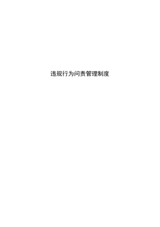 违规行为问责管理制度