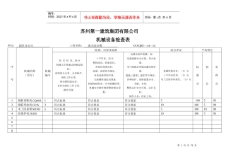 某建筑集团有限公司机械设备检查表