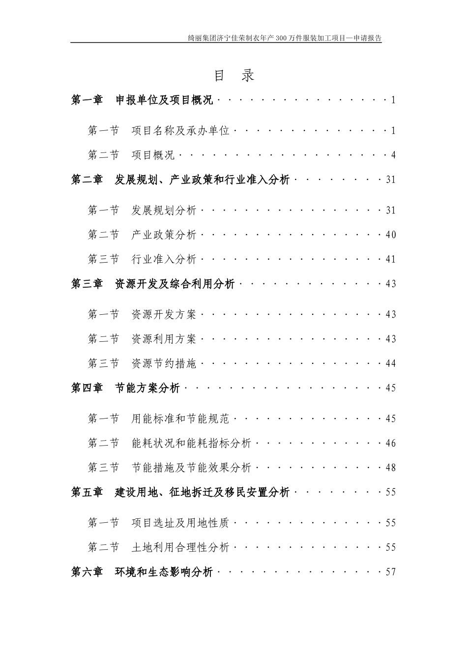 服装加工项目申请报告_第1页