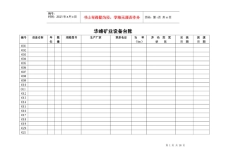 某公司矿业设备台账