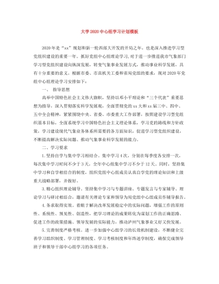 大学20心组学习计划模板 