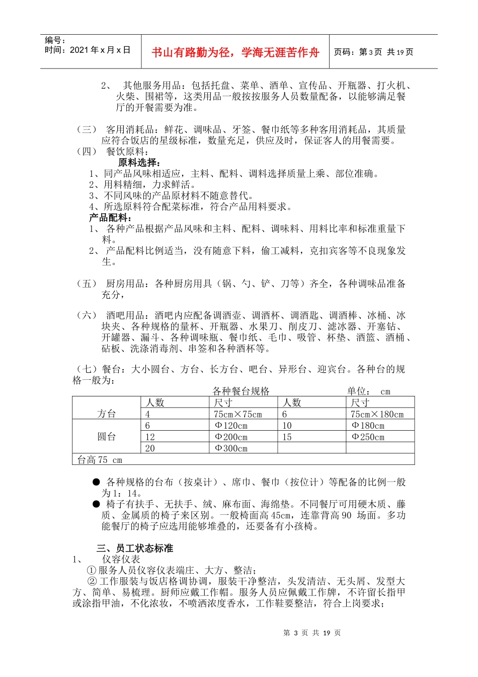 某餐饮质量标准管理规划_第3页
