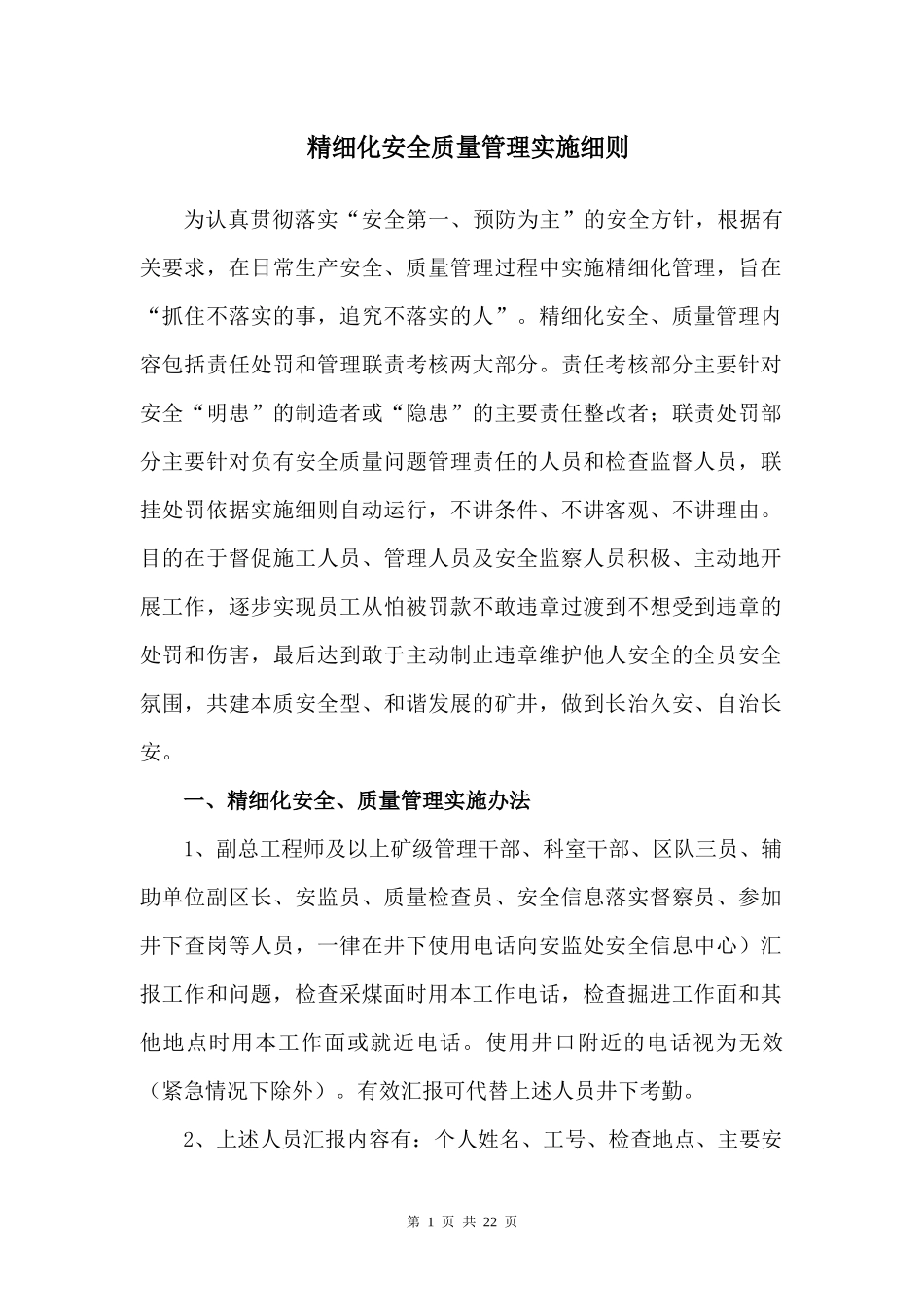 煤矿精细化安全质量管理实施细则1_第1页