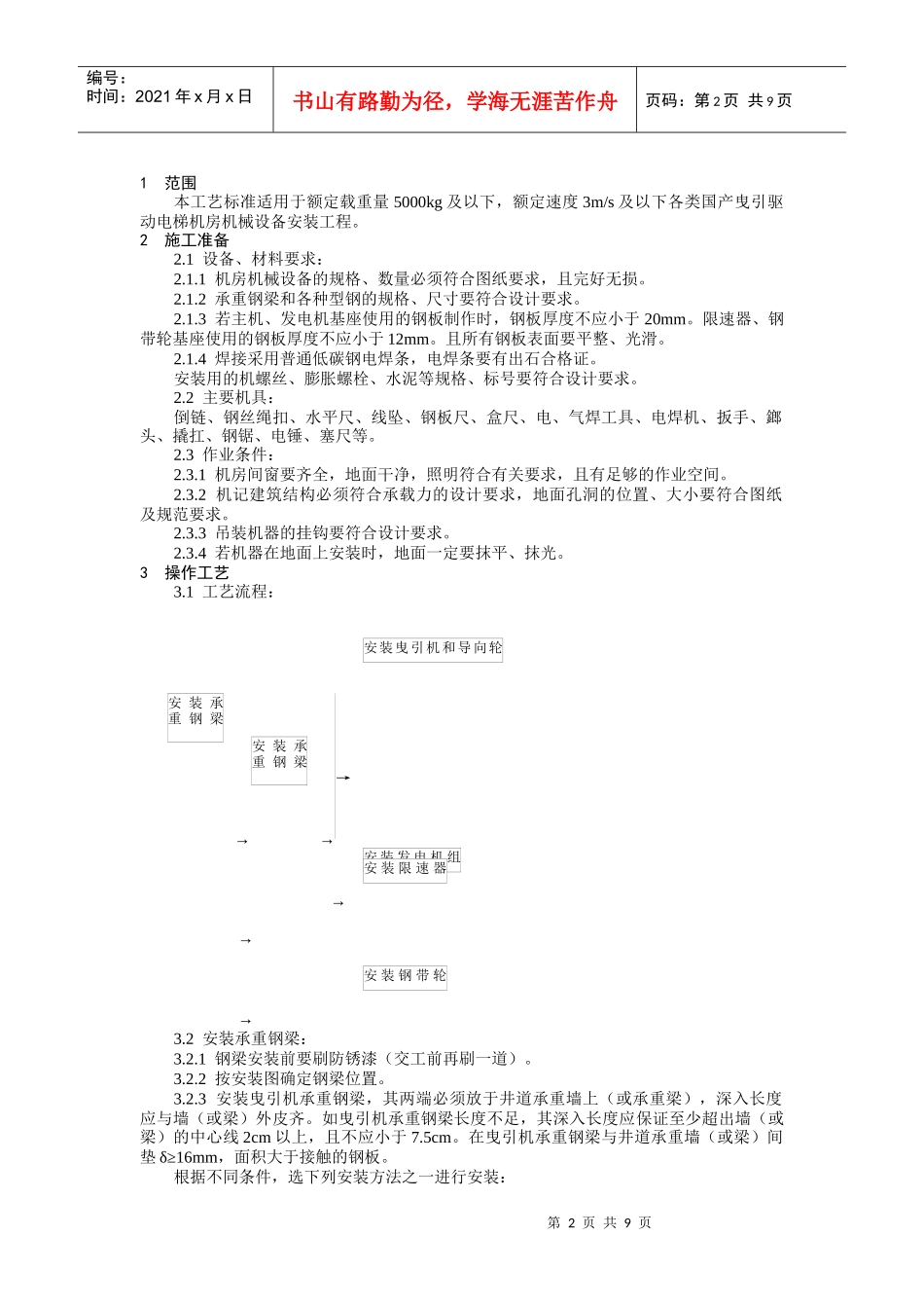 机房机械设备安装工艺标准论述_第2页