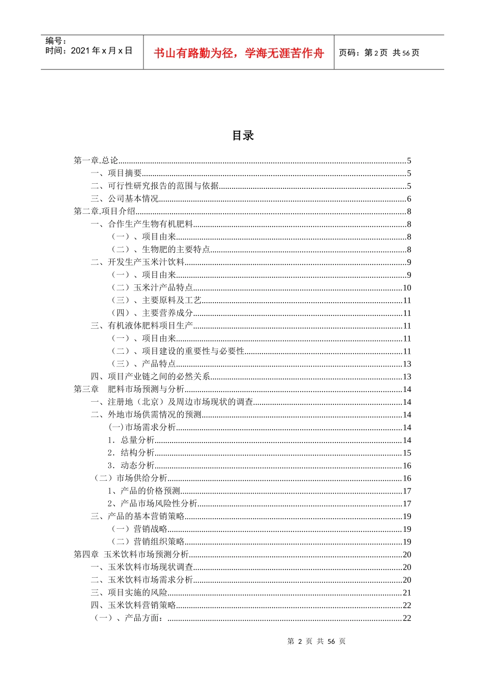 玉米饮料市场项目总体方案设计书_第2页