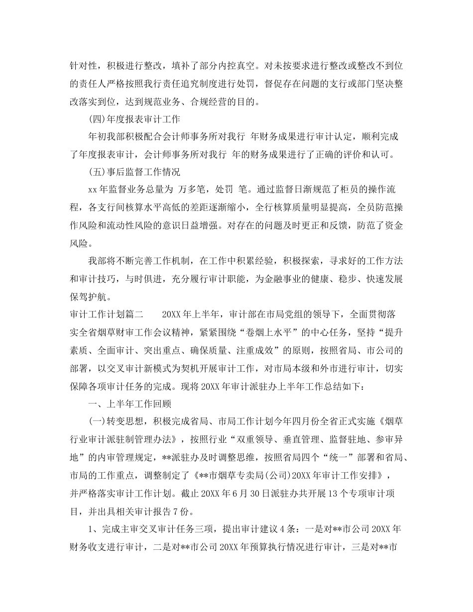 审计总体工作计划表 _第3页