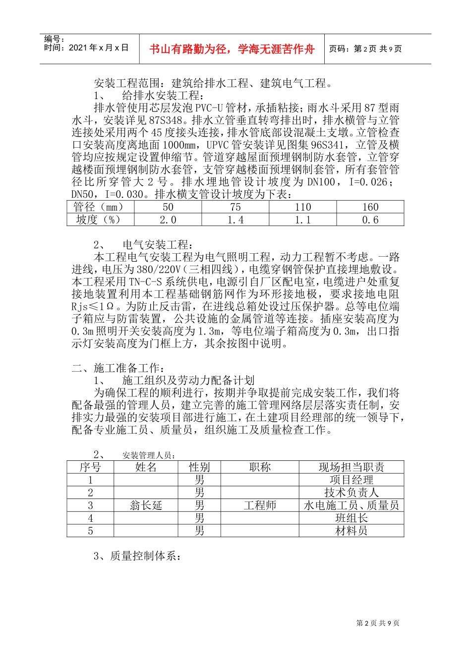水电安装工程施工组织设计-8wr(DOC16页)_第2页