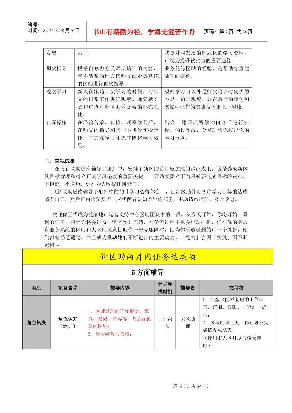 某地产新区助适岗辅导手册_第2页