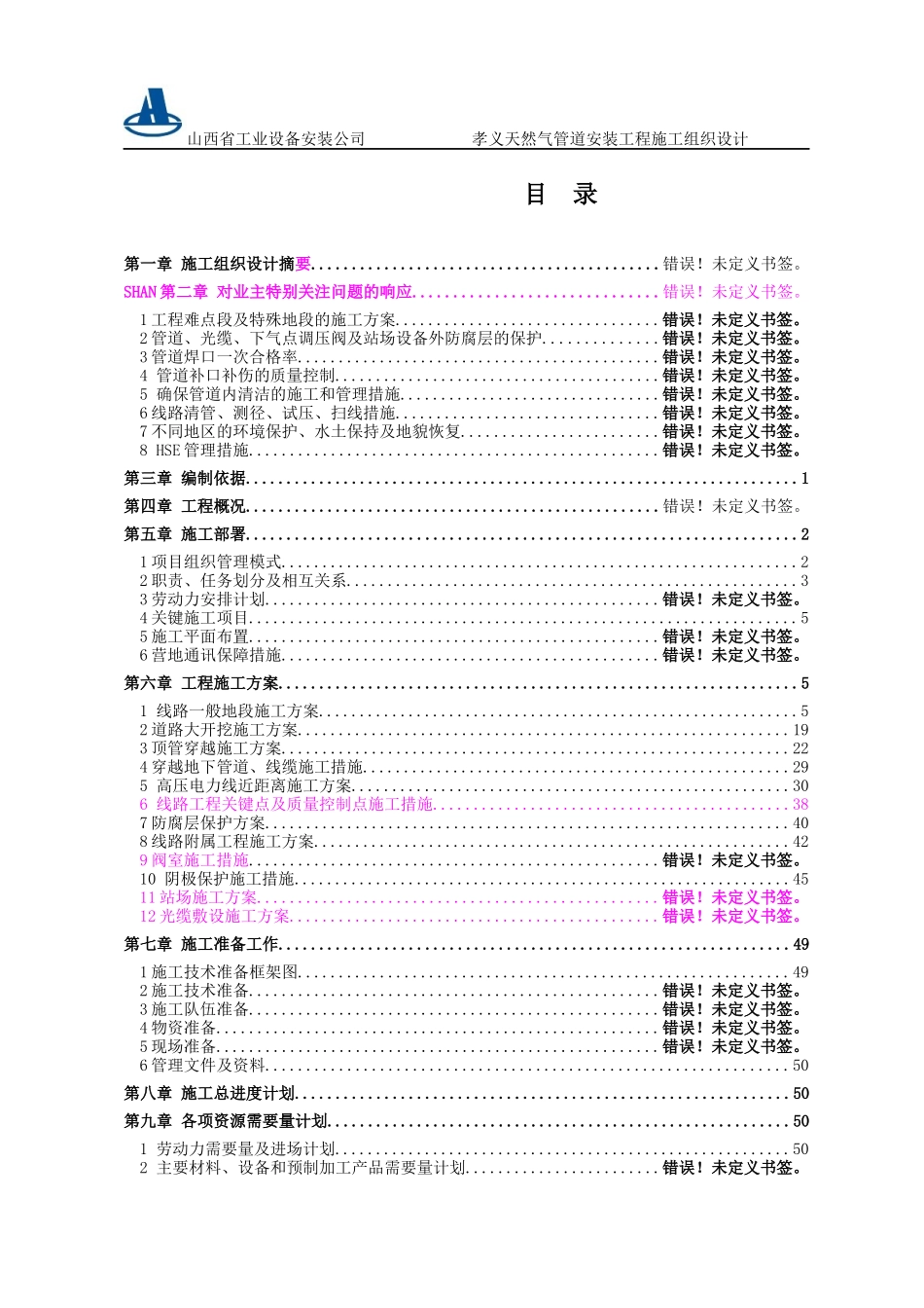燃气管道安装施工方案_第1页