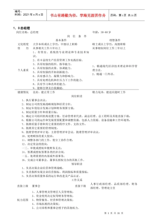某物业管理公司岗位职责汇编