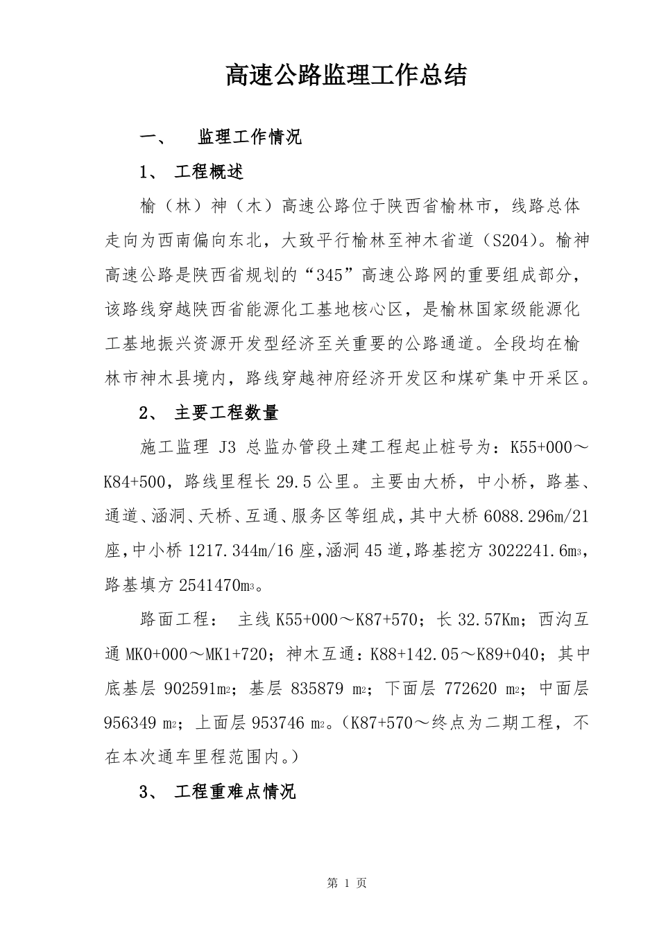 高速公路监理工作总结_第1页