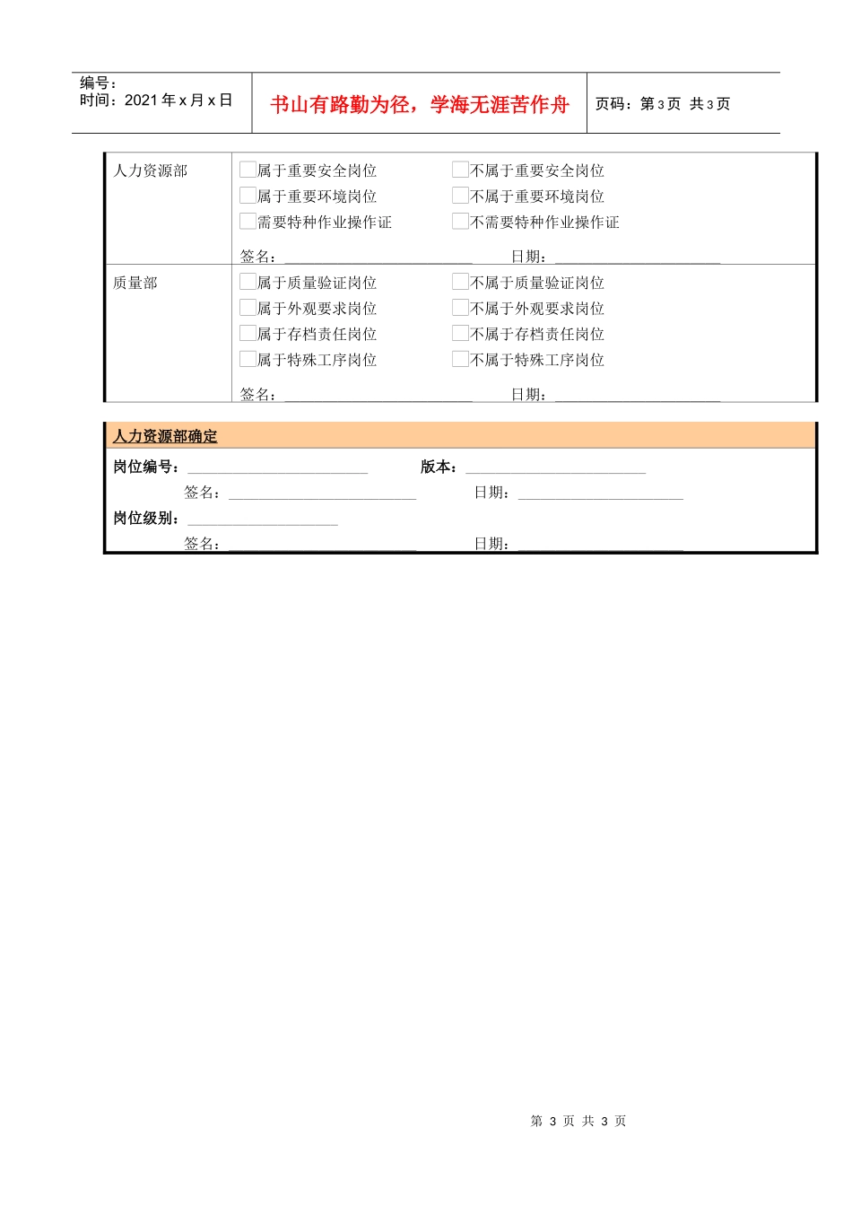 某大型电子公司制造部设备技术员职位说明书_第3页