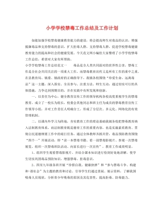 小学学校禁毒工作总结及工作计划 