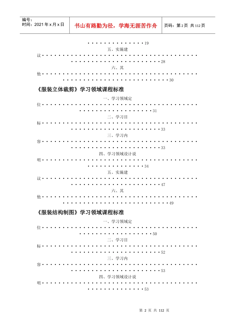 服装设计与工艺专业人才培养方案_第2页