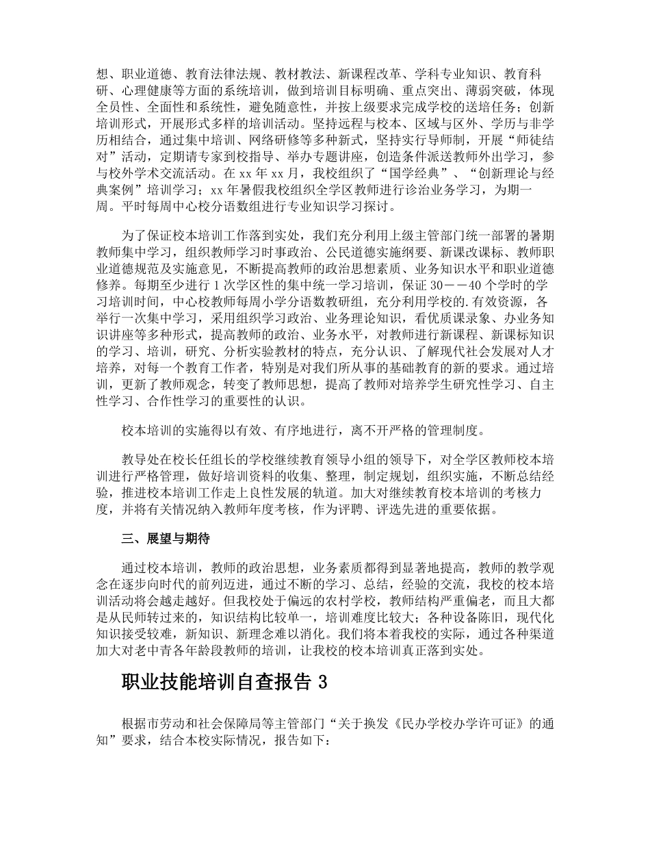 职业技能培训自查报告_第3页