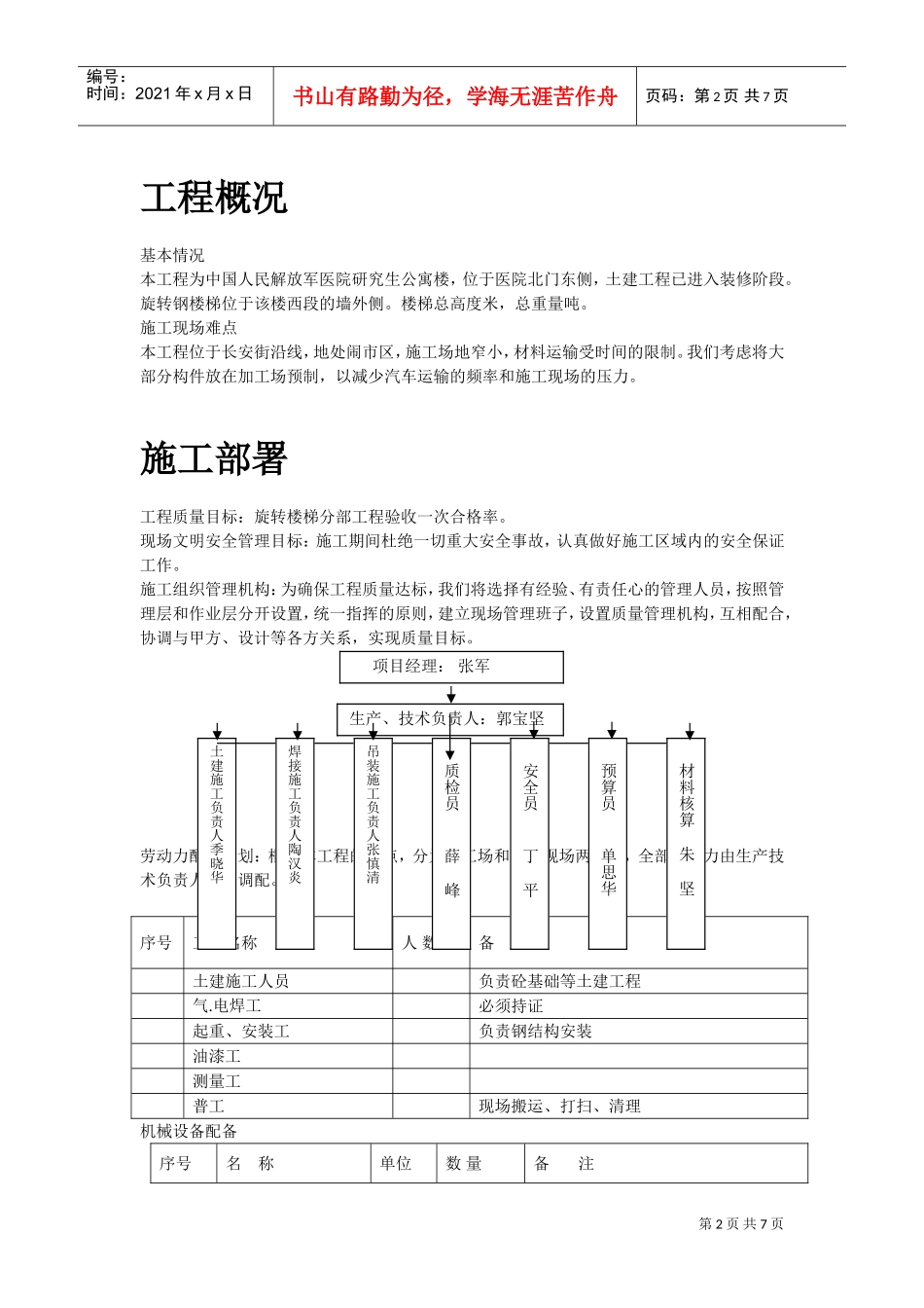 某医院旋转楼梯钢结构施工组织设计方案(DOC7页)_第2页