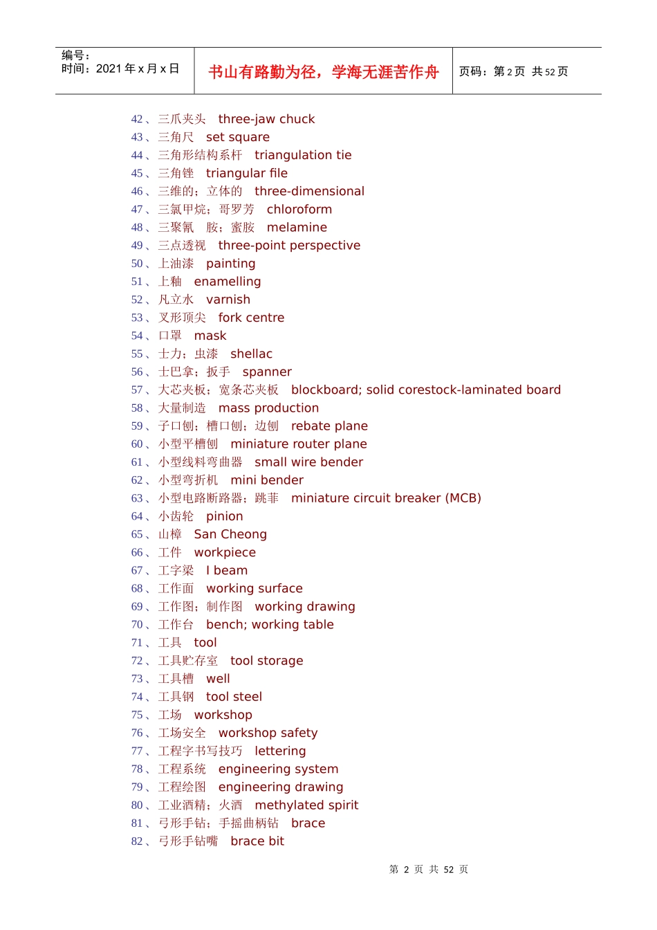 机械中英文对照名词_第2页