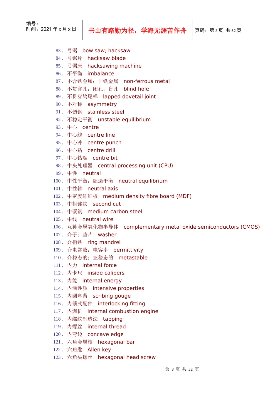 机械中英文对照名词_第3页