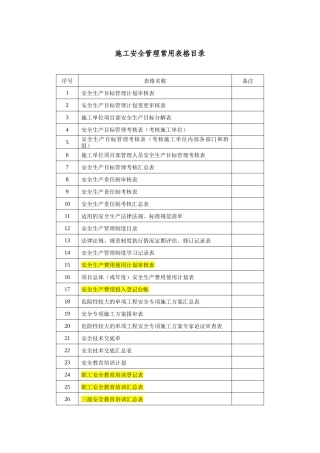水利安全表格