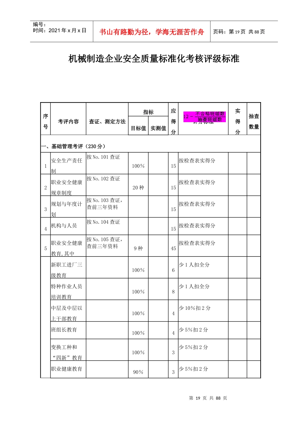 机械制造企业安全质量标准化评级标准DOC84_第1页