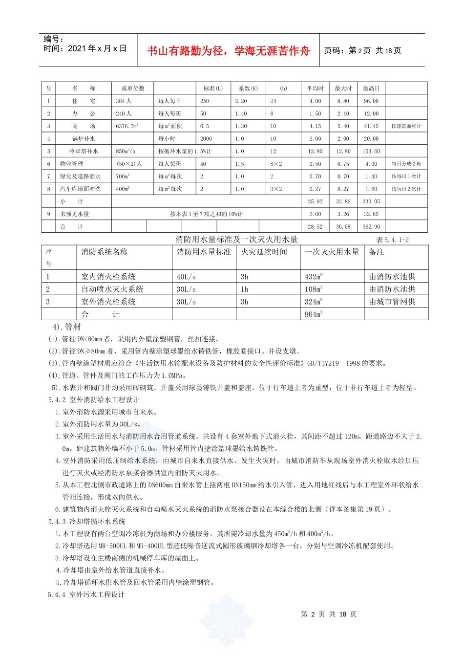 某工程给排水初步设计说明图样_第2页
