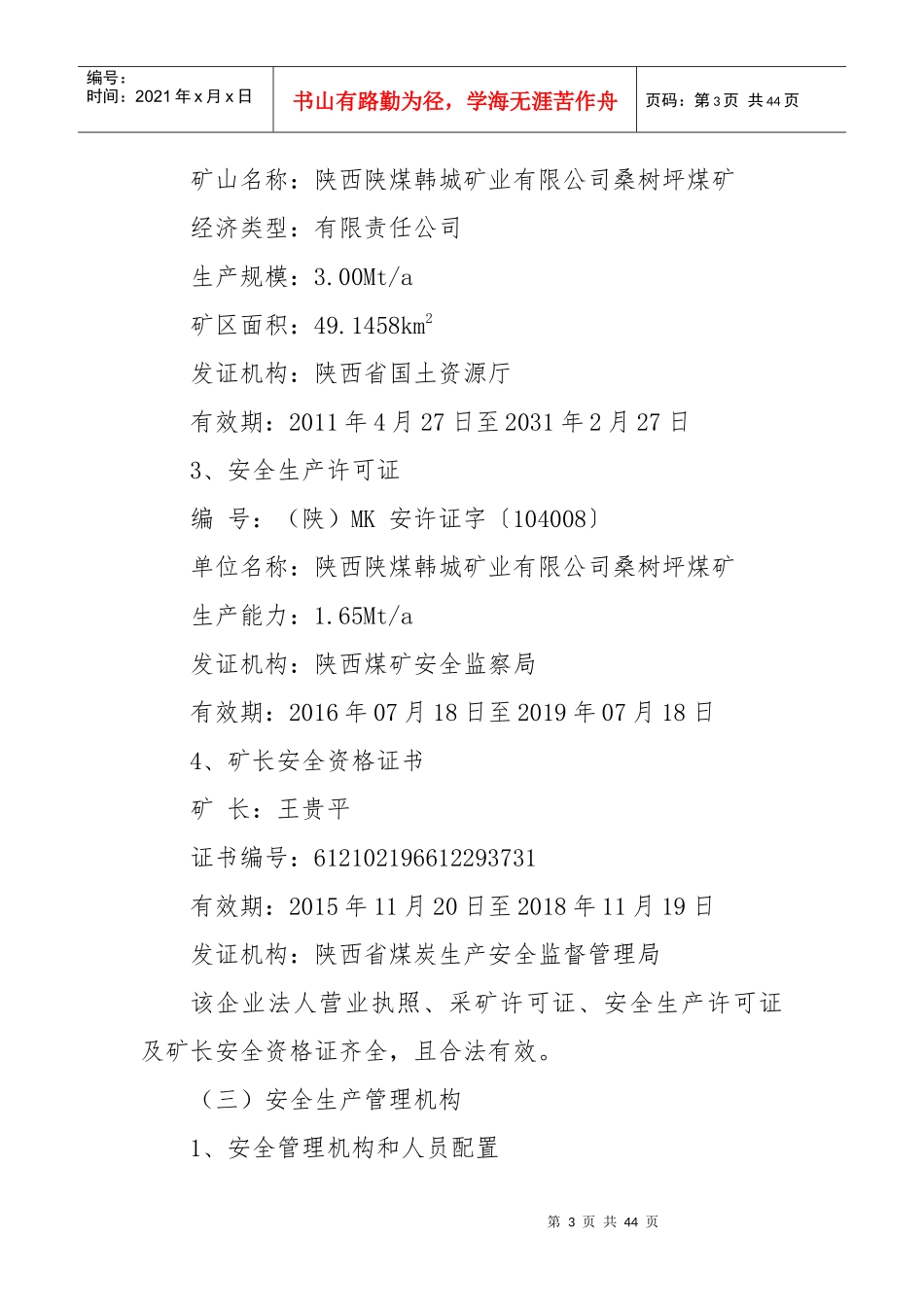 桑树坪煤矿安全体检报告_第3页