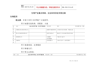 生物产业重点领域和项目征求意见稿doc-生物产业现有领域