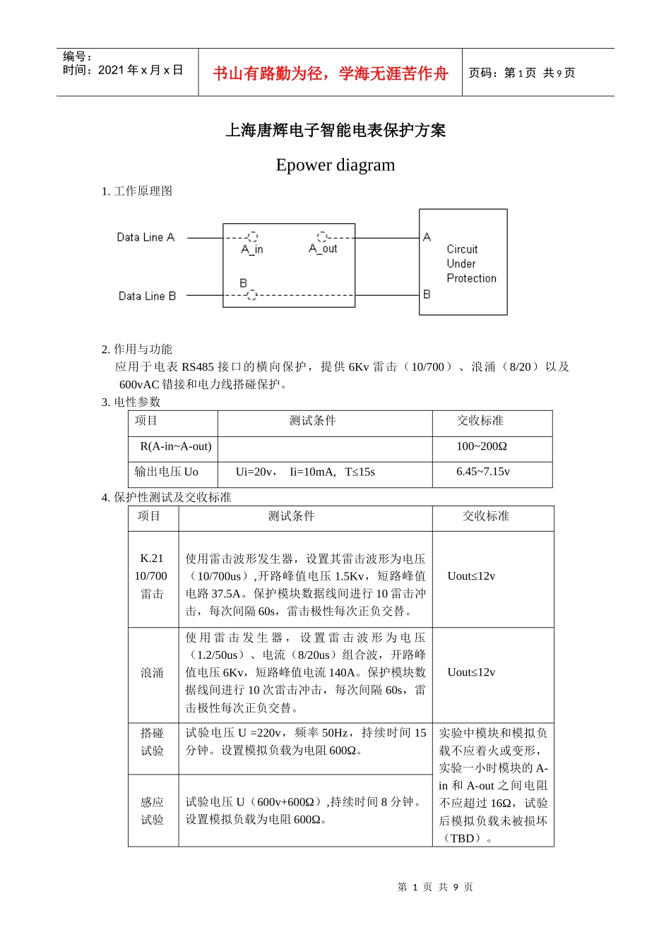 智能电表保护方案-以上海唐辉电子有限公司某专案为例说开去_第1页