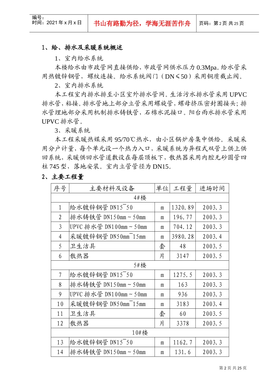 某小区第三标段给排水施工组织设计(DOC41页)_第3页