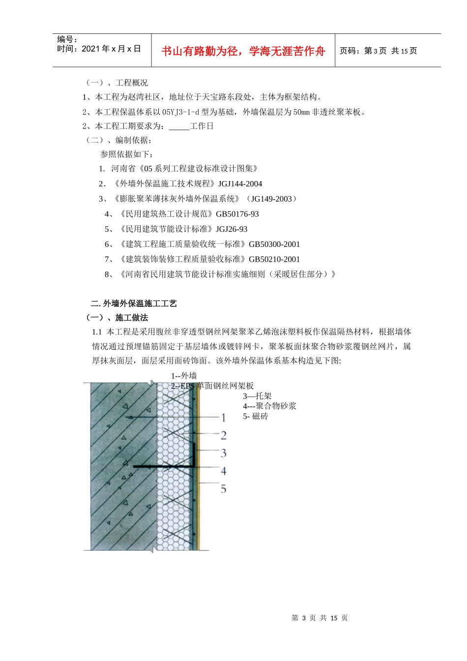 最新外墙机械固定施工方案(钢丝网架)_第3页