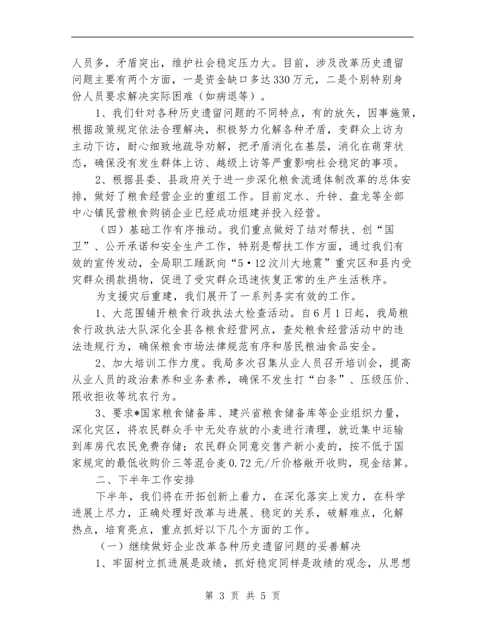 粮食局政府半年工作报告总结_第3页