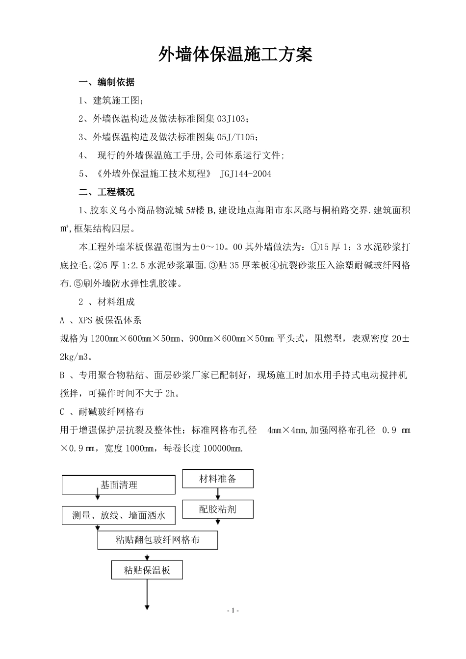 聚苯板外墙保温施工方案聚苯乙烯泡沫板_第1页